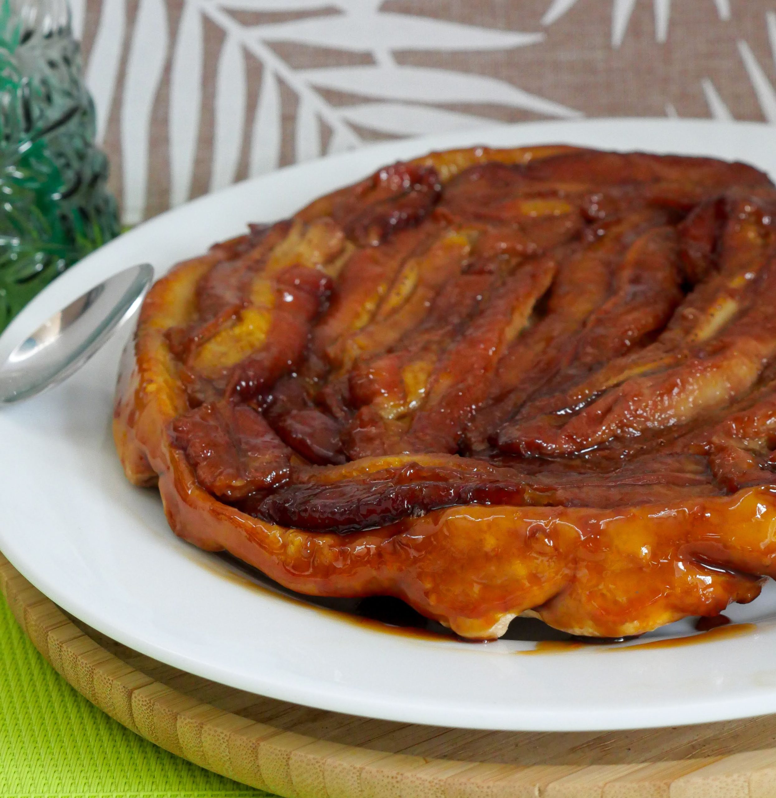 tarte façon tatin à la banane flambée au rhum
