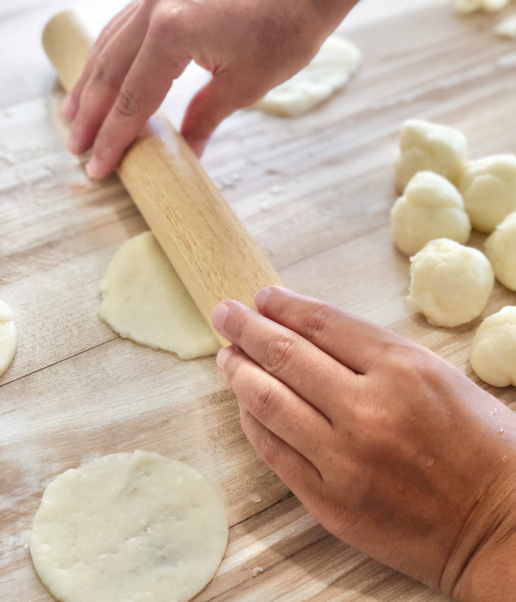 pate étalée en forme de cercle
