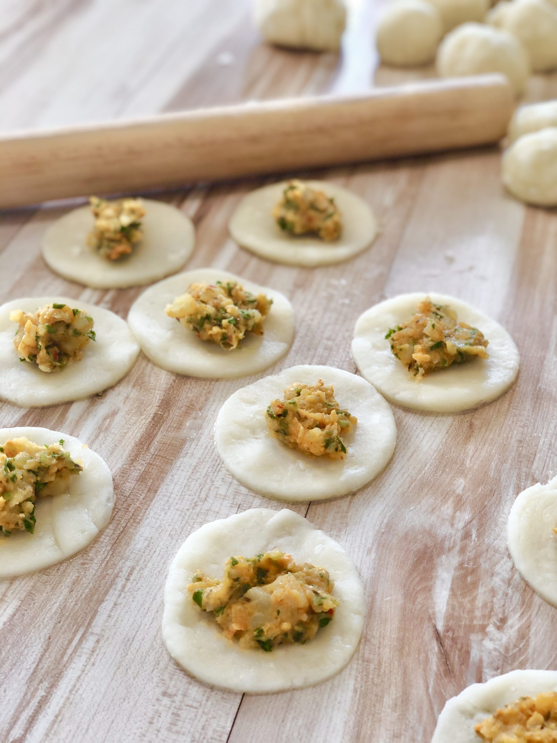 farce au centre des pâtés